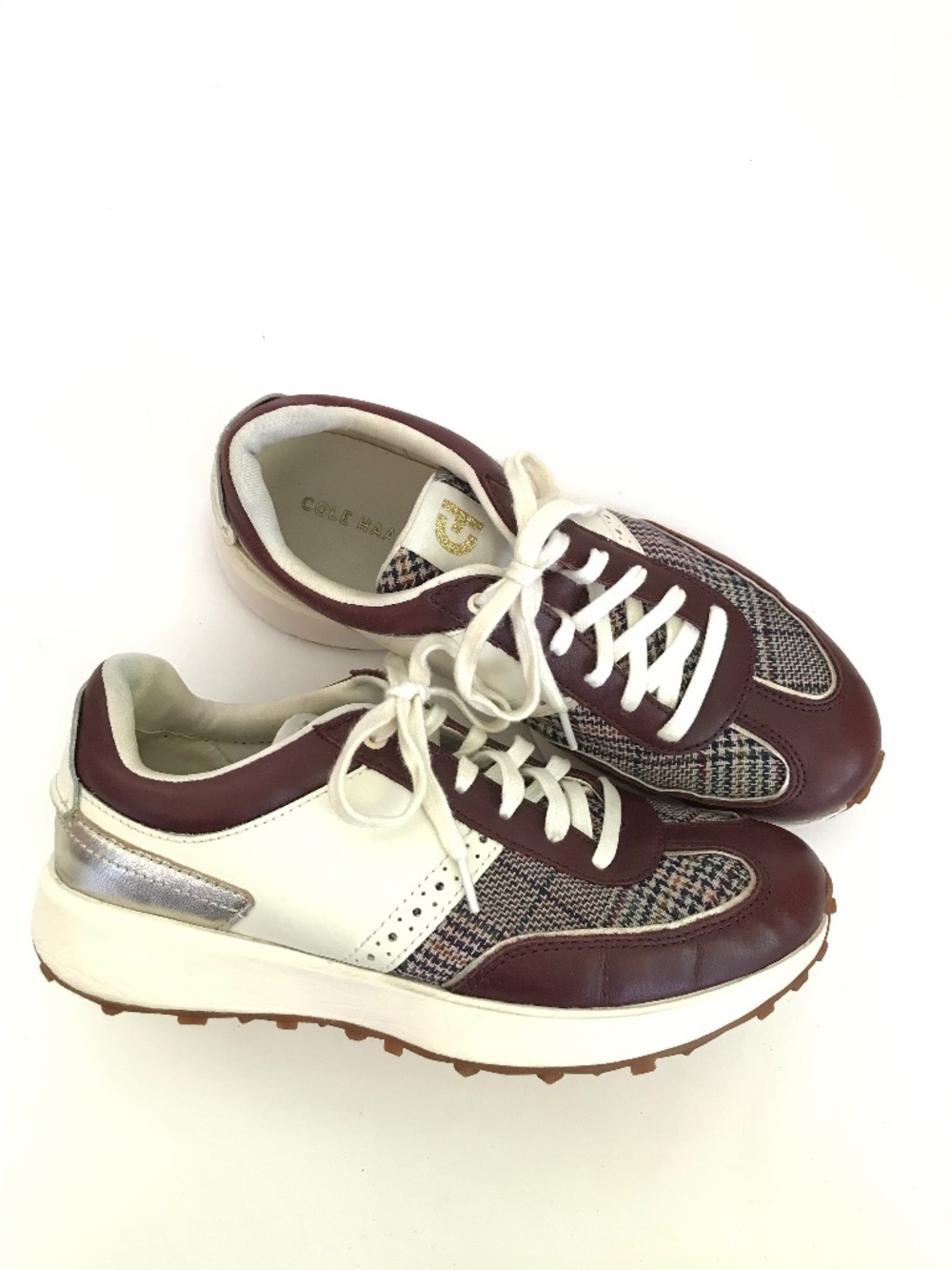 COLE HAAN Grand Crosscourt Meadow Runner Sneakers Plaid Leather Women’s Size 7
